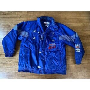 RARE VTG 90 Buffalo Bills Logo Athletic Player Team Issued Parka L Jacket Splash